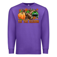 Purple Tis' the season Football green helmet Premium Sweatshirt - NancyCooperArtShop