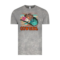 Cloud Rock cowgirl hat flowers leopard and  leather Vintage Tee - AdoDesignShop
