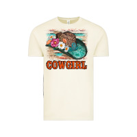 Cowgirl Hat Flowers Leopard And  Leather Vintage Tee | Teevron