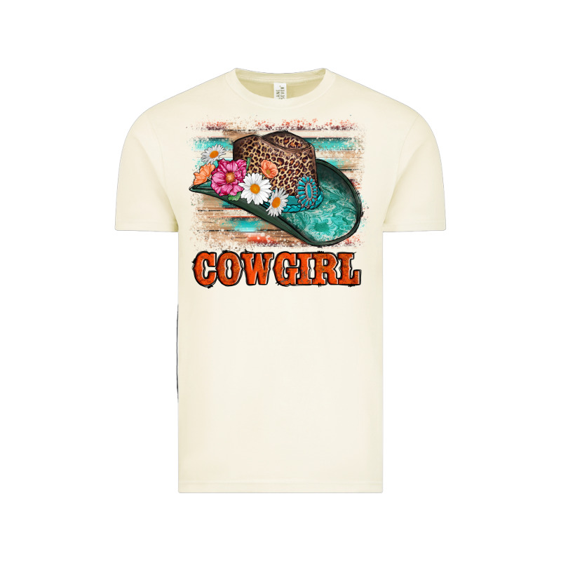 Cowgirl Hat Flowers Leopard And  Leather Vintage Tee by AdoDesignShop | Teevron
