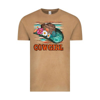 Vintage Camel cowgirl hat flowers leopard and  leather Vintage Tee - AdoDesignShop