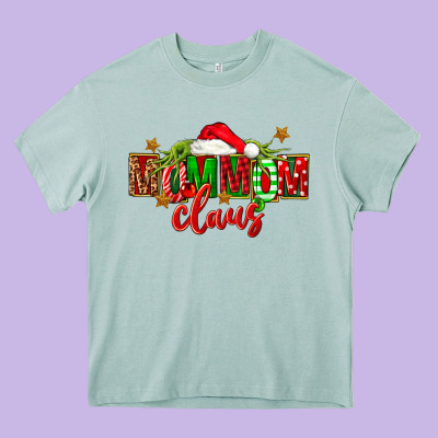 Christmas Mom Mom Claus Heavy Core Tee Designed By Fadigitalartstudio