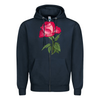 Navy Love At First Sight Rose Zipper Hoodie - LillyAllenDesigns