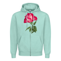 Seafoam Love At First Sight Rose Zipper Hoodie - LillyAllenDesigns