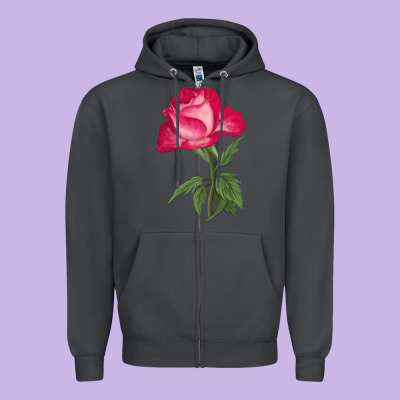 Love At First Sight Rose Zipper Hoodie Designed By Lillyallendesigns
