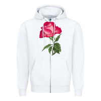 White Love At First Sight Rose Zipper Hoodie - LillyAllenDesigns