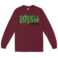 Burgundy ırısh vibes Long Sleeve Tee - MaliasSmallBusiness