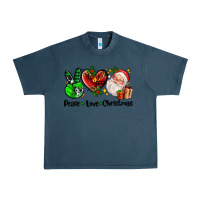 Midnight Navy peace love  christmas Urban Heavy Tee - AdoDesignShop
