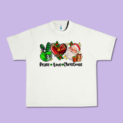 Peace Love  Christmas Urban Heavy Tee Designed By Adodesignshop