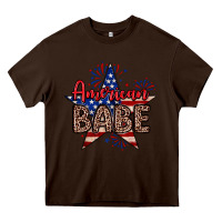 Chocolate Brown American babe Heavy Core Tee - Neo Western