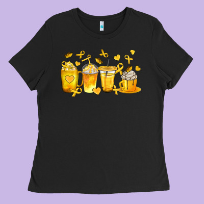 Childhood Cancer Coffee Cups Ladies Tee Designed By Texasbilliewilder
