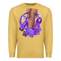 Antique Gold Cancer diva purple ribbon Premium Sweatshirt - NancyCooperArtShop