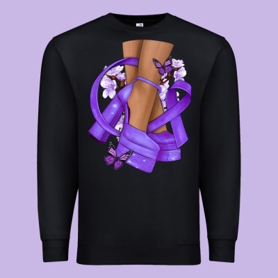 Cancer Diva Purple Ribbon Premium Sweatshirt Designed By Nancycooperartshop