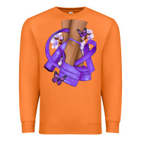 Carrot Cancer diva purple ribbon Premium Sweatshirt - NancyCooperArtShop
