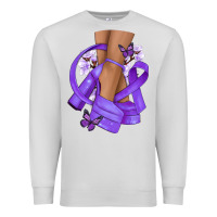Dove Grey Cancer diva purple ribbon Premium Sweatshirt - NancyCooperArtShop