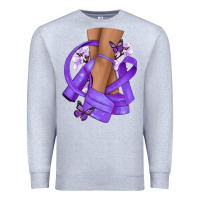 Heather Grey Cancer diva purple ribbon Premium Sweatshirt - NancyCooperArtShop