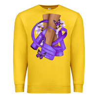 Lemon Cancer diva purple ribbon Premium Sweatshirt - NancyCooperArtShop