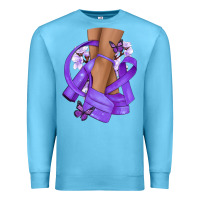 Ocean Blue Cancer diva purple ribbon Premium Sweatshirt - NancyCooperArtShop
