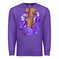 Purple Cancer diva purple ribbon Premium Sweatshirt - NancyCooperArtShop