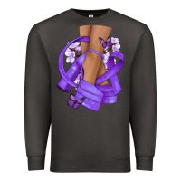 Smoke Cancer diva purple ribbon Premium Sweatshirt - NancyCooperArtShop