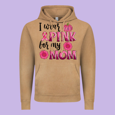 I Wear Pink For My Mom Sunlower And Pumpkin Vintage Hoodie Designed By Adodesignshop