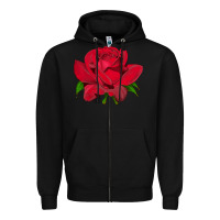 Black Oklahoma Rose Illustrations Zipper Hoodie - LillyAllenDesigns