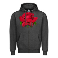 Charcoal Heather Oklahoma Rose Illustrations Zipper Hoodie - LillyAllenDesigns