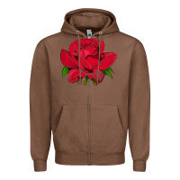 Chestnut Oklahoma Rose Illustrations Zipper Hoodie - LillyAllenDesigns
