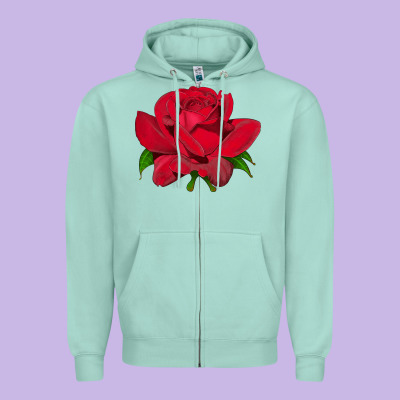 Oklahoma Rose Illustrations Zipper Hoodie Designed By Lillyallendesigns