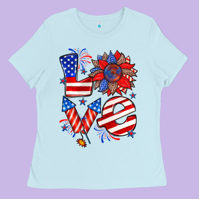 4th Of July Love Ladies Tee Designed By Zillion Design Studio