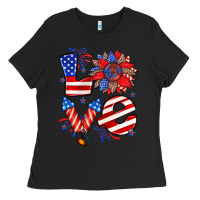 Black 4th of july love Ladies Tee - Zillion Design Studio