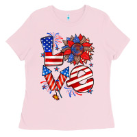 Bubblegum Pink 4th of july love Ladies Tee - Zillion Design Studio