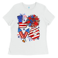 White 4th of july love Ladies Tee - Zillion Design Studio