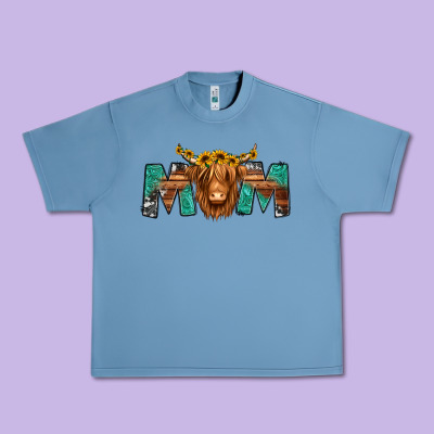 Highland Cow Mom Urban Heavy Tee Designed By Jasminsmagicworld