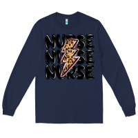 Navy nurse lightning bolt Long Sleeve Tee - MaliasSmallBusiness