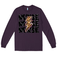 Plum nurse lightning bolt Long Sleeve Tee - MaliasSmallBusiness