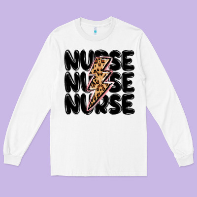 Nurse Lightning Bolt Long Sleeve Tee Designed By Maliassmallbusiness