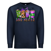 Navy Boo Heifer Coffee Cups with Halloween Premium Sweatshirt - texasbilliewilder