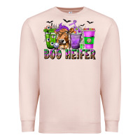 Pale Pink Boo Heifer Coffee Cups with Halloween Premium Sweatshirt - texasbilliewilder