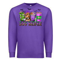 Purple Boo Heifer Coffee Cups with Halloween Premium Sweatshirt - texasbilliewilder