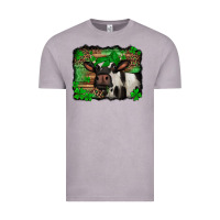 Vintage Zinc st Patricks cow with leopard background holstein cow Vintage Tee - Jasminsmagicworld