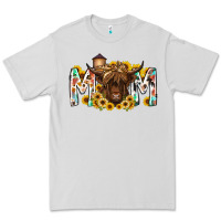 Dove Grey mom highland cow Premium Tee - RacoonDesign