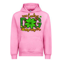 Fuchsia Pink One lucky dog mom St. Patrick's Urban Hoodie - OliviaCreatesArt