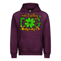 Mauve Wine One lucky dog mom St. Patrick's Urban Hoodie - OliviaCreatesArt