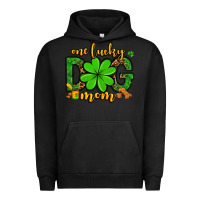 Pigment Black One lucky dog mom St. Patrick's Urban Hoodie - OliviaCreatesArt
