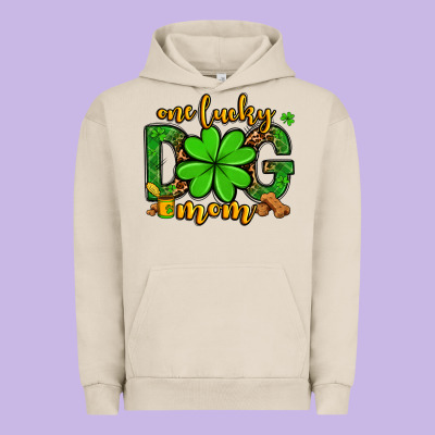 One Lucky Dog Mom St. Patrick's Urban Hoodie Designed By Oliviacreatesart