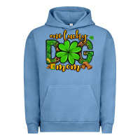 Pigment Pebble Blue One lucky dog mom St. Patrick's Urban Hoodie - OliviaCreatesArt