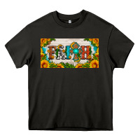 Asphalt faith cross and sunflower license plate Heavy Core Tee - HRA Design Shop