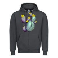 Smoke Opunthia Santa Rita Cactus Zipper Hoodie - LillyAllenDesigns