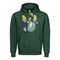 Sports Green Opunthia Santa Rita Cactus Zipper Hoodie - LillyAllenDesigns